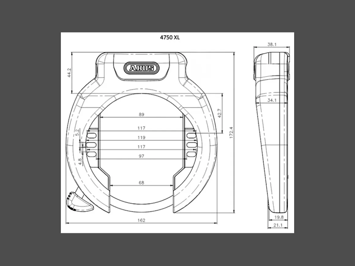Trek Bikes ABUS 4750XL Ring & T82 RIB Battery Lock