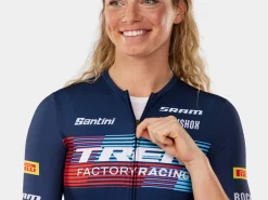 Women Trek Bikes Santini Trek Factory Racing Women's Team Replica Cycling Jersey